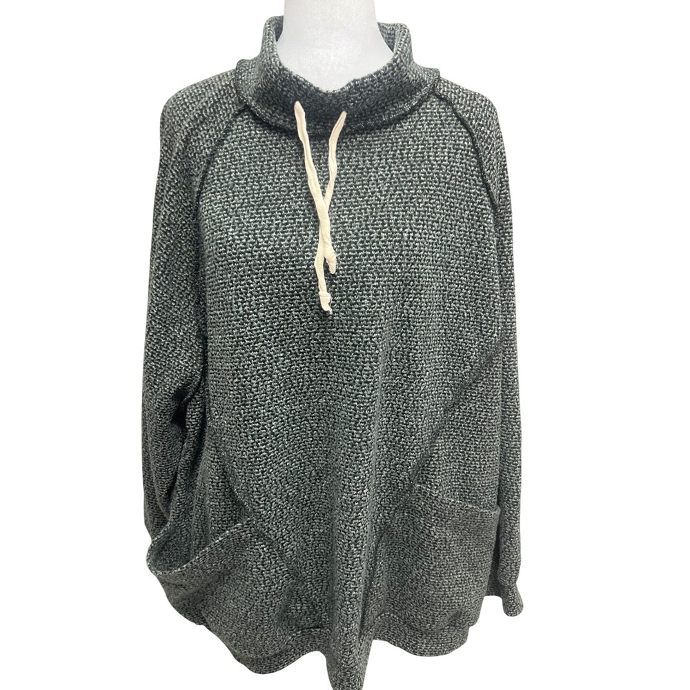 143 Story Pullover Sweater Womens L Funnel Neck Gray Pockets Sz L Gorpcore Cozy
